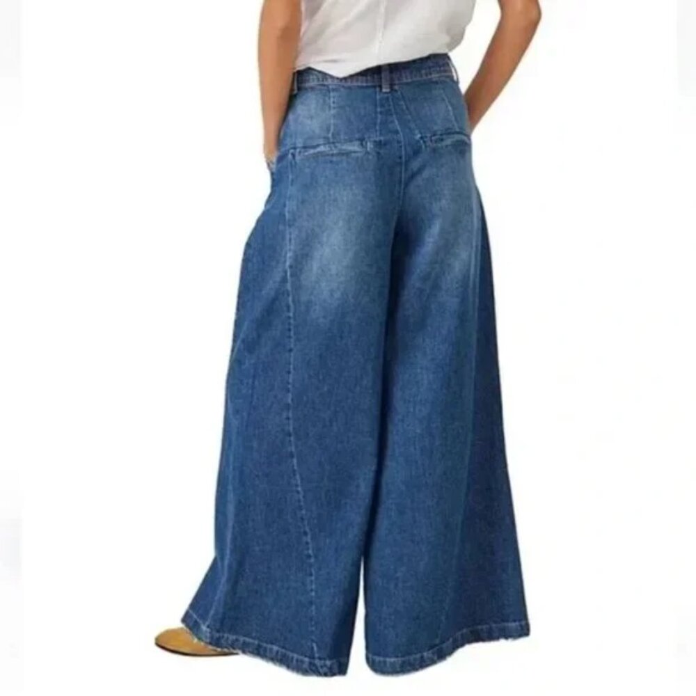 We The Free Free People Equinox Wide Leg Denim Trouser Jeans NWT Size 29 - Picture 3 of 10